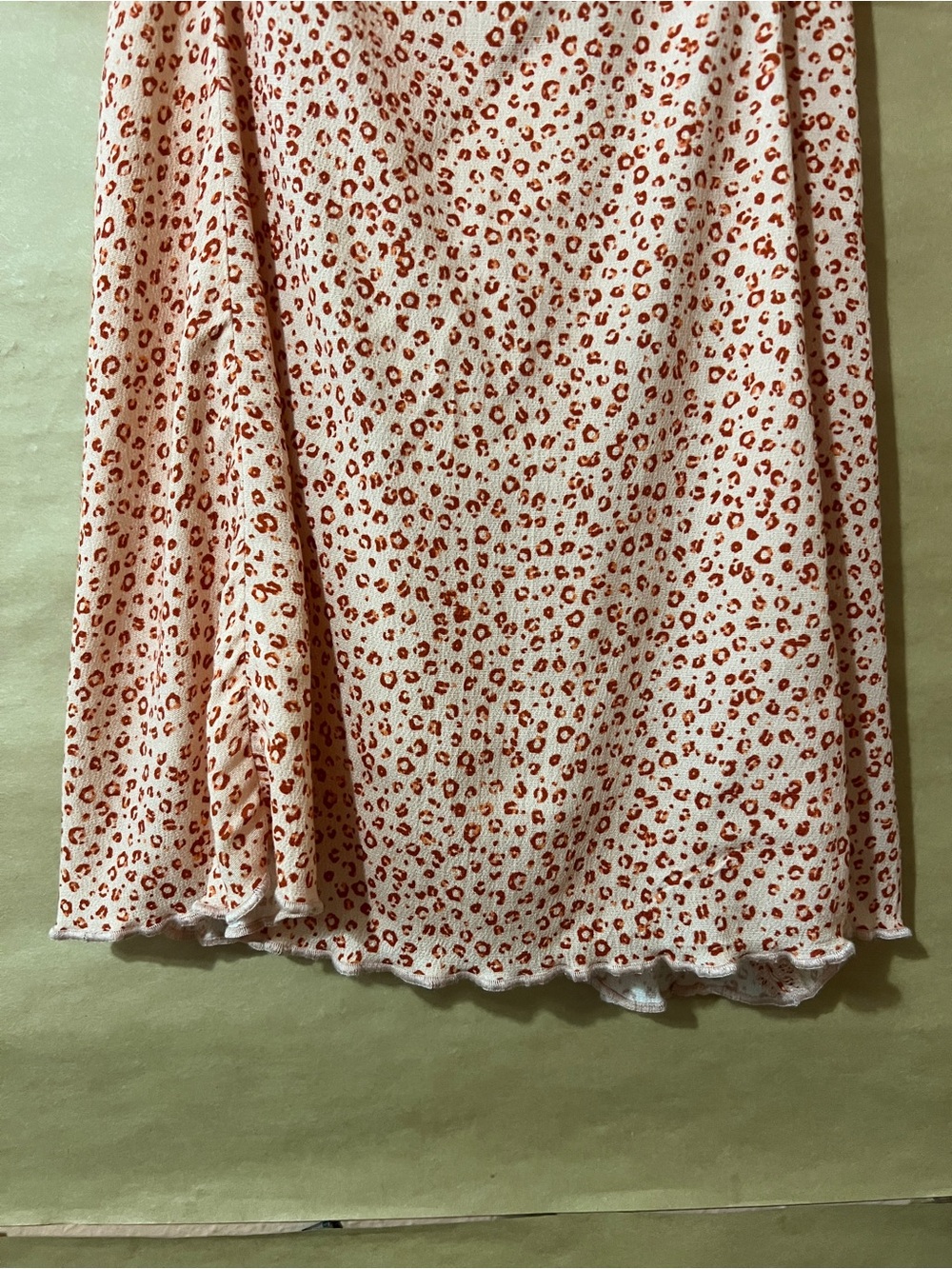 Free People | NWT Jamie Mini Dress Peach Leopard Print Ruched Tie Back Size S - Picture 8 of 12